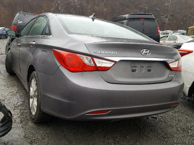 5NPEC4ACXBH030741 - 2011 HYUNDAI SONATA SE GRAY photo 3