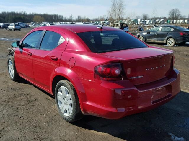 1C3CDZAB8DN753150 - 2013 DODGE AVENGER SE RED photo 3