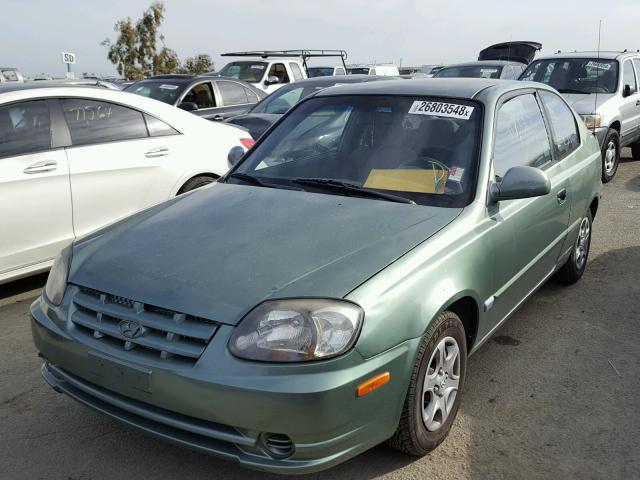 KMHCG35C23U270305 - 2003 HYUNDAI ACCENT GL GREEN photo 2