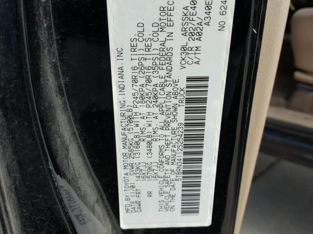 5TBRN34112S254239 - 2002 TOYOTA TUNDRA ACC BLACK photo 10