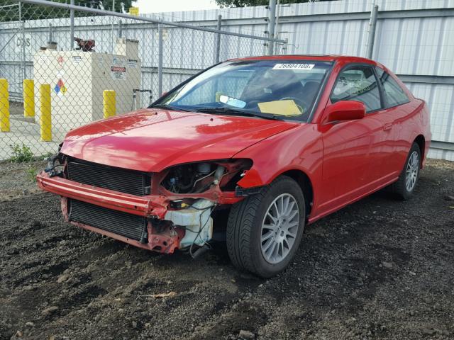 1HGEM22985L053215 - 2005 HONDA CIVIC EX RED photo 2
