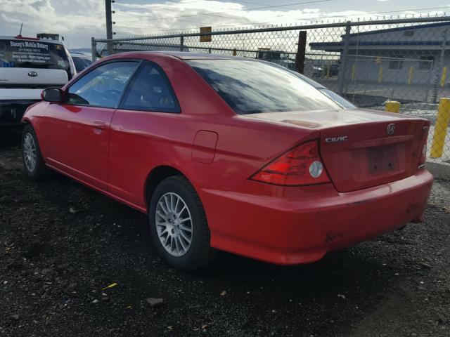 1HGEM22985L053215 - 2005 HONDA CIVIC EX RED photo 3