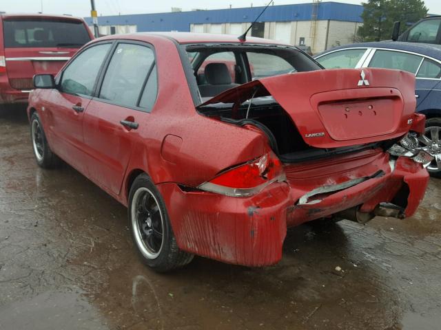 JA3AJ26E85U034072 - 2005 MITSUBISHI LANCER ES RED photo 3