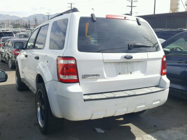 1FMCU02Z28KB27714 - 2008 FORD ESCAPE XLS WHITE photo 3