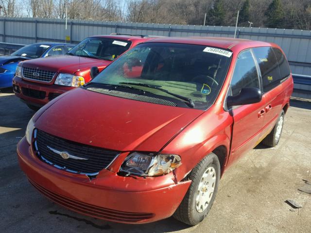 2C4GP44342R791597 - 2002 CHRYSLER TOWN & COU BURGUNDY photo 2