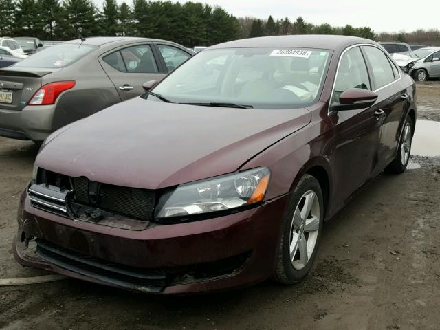 1VWBP7A36CC024003 - 2012 VOLKSWAGEN PASSAT SE BURGUNDY photo 2