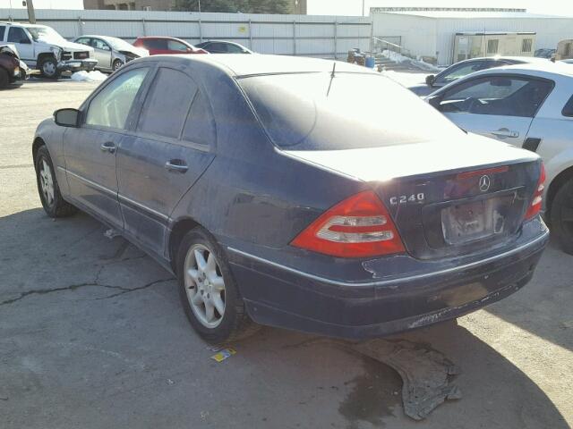 WDBRF61J41F073689 - 2001 MERCEDES-BENZ C 240 BLUE photo 3