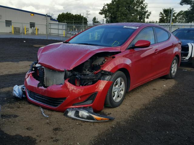 KMHDH4AE5FU459114 - 2015 HYUNDAI ELANTRA SE RED photo 2