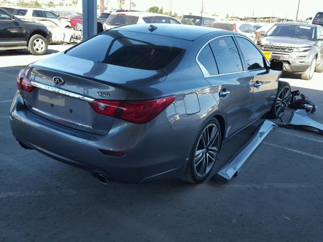 JN1BV7AP5EM674629 - 2014 INFINITI Q50 BASE GRAY photo 4