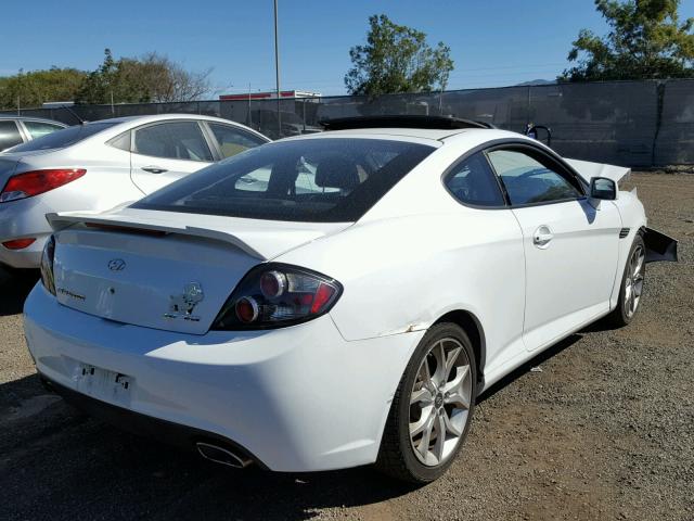 KMHHN66F27U252480 - 2007 HYUNDAI TIBURON GT WHITE photo 4