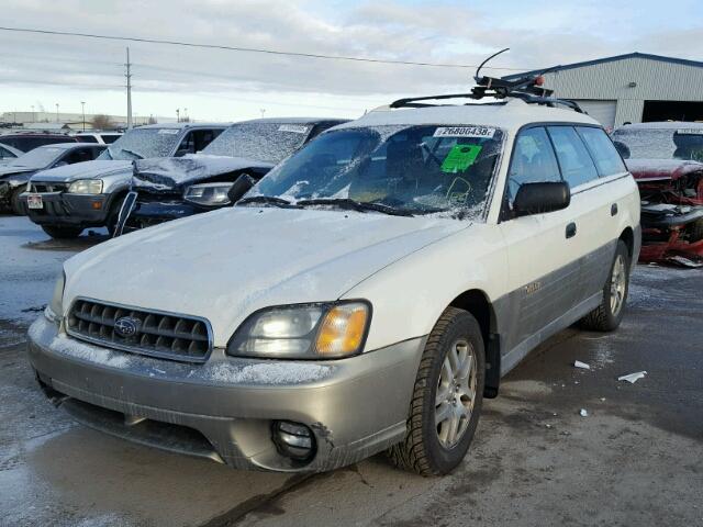 4S3BH675437614437 - 2003 SUBARU LEGACY OUT WHITE photo 2