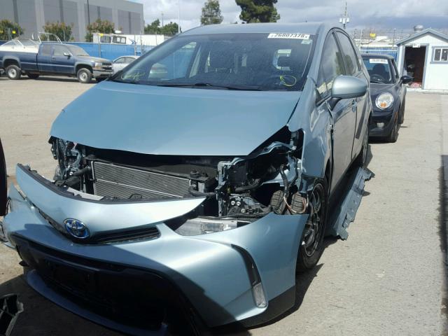 JTDZN3EU4FJ038081 - 2015 TOYOTA PRIUS V TEAL photo 2