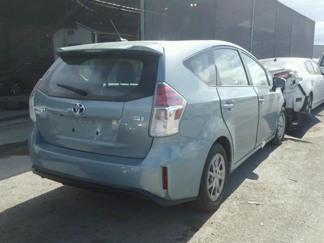 JTDZN3EU4FJ038081 - 2015 TOYOTA PRIUS V TEAL photo 4