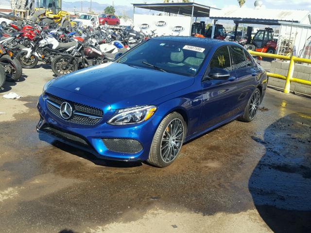 55SWF6EB6HU196057 - 2017 MERCEDES-BENZ C 43 4MATI BLUE photo 2