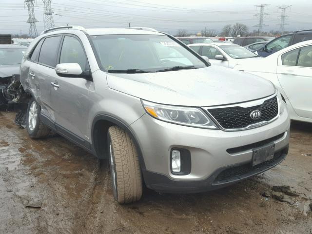 5XYKTDA62EG444959 - 2014 KIA SORENTO LX SILVER photo 1