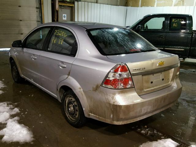 KL1TD56698B023021 - 2008 CHEVROLET AVEO BASE SILVER photo 3