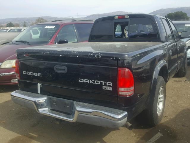 1D7HL48K74S565191 - 2004 DODGE DAKOTA QUA BLACK photo 4