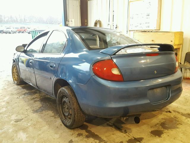 1B3ES56C42D657069 - 2002 DODGE NEON ES BLUE photo 3