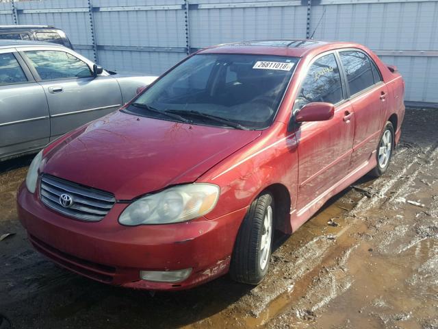 2T1BR32E83C083714 - 2003 TOYOTA COROLLA CE RED photo 2