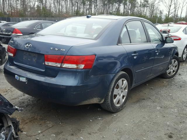 5NPET46C38H324676 - 2008 HYUNDAI SONATA GLS BLUE photo 4