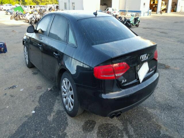 WAUJF78K99N068120 - 2009 AUDI A4 BLACK photo 3