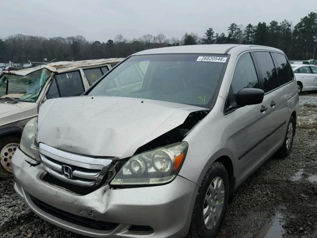 5FNRL38267B026443 - 2007 HONDA ODYSSEY LX SILVER photo 2