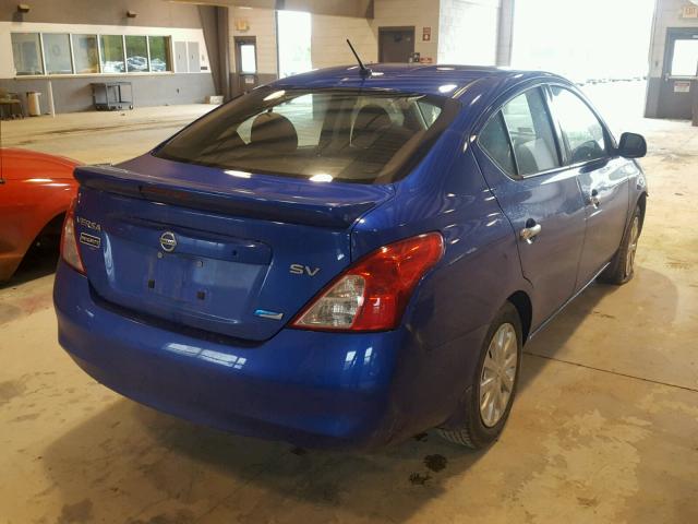 3N1CN7AP7EL801685 - 2014 NISSAN VERSA S BLUE photo 4