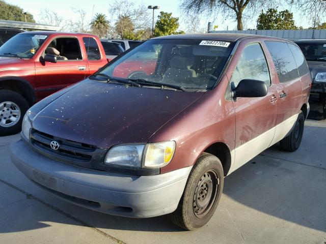 4T3ZF19C5XU162513 - 1999 TOYOTA SIENNA CE MAROON photo 2