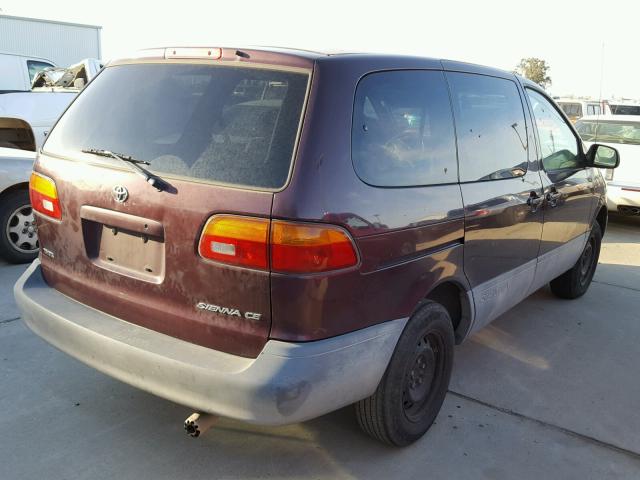 4T3ZF19C5XU162513 - 1999 TOYOTA SIENNA CE MAROON photo 4