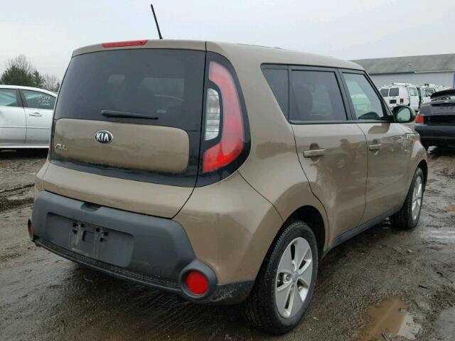 KNDJN2A22F7204168 - 2015 KIA SOUL BROWN photo 4