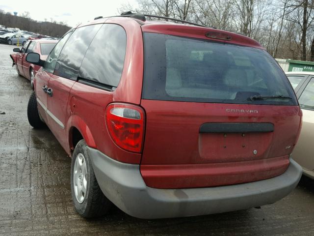 1B4GP25361B170522 - 2001 DODGE CARAVAN SE RED photo 3