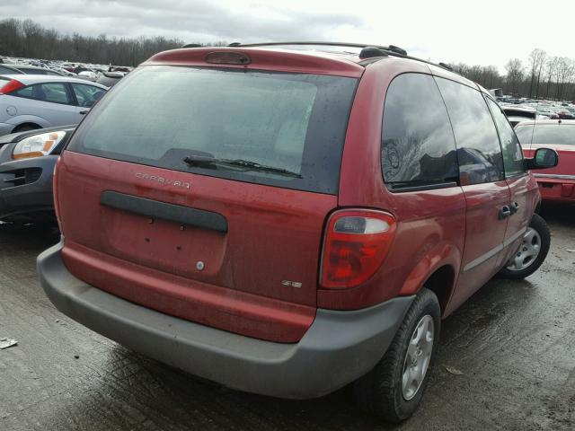 1B4GP25361B170522 - 2001 DODGE CARAVAN SE RED photo 4