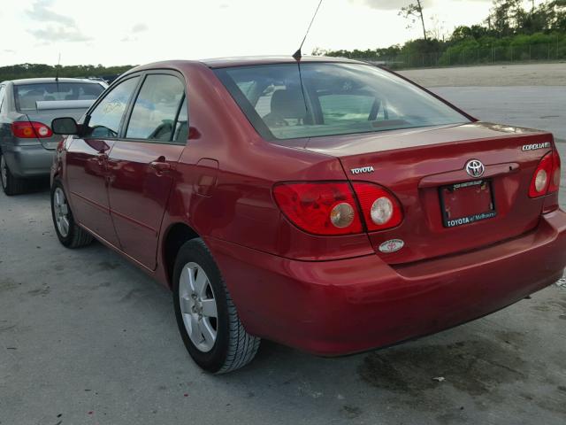 2T1BR32E58C901682 - 2008 TOYOTA COROLLA CE RED photo 3