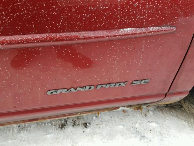 1G2WK52J11F120951 - 2001 PONTIAC GRAND PRIX RED photo 9