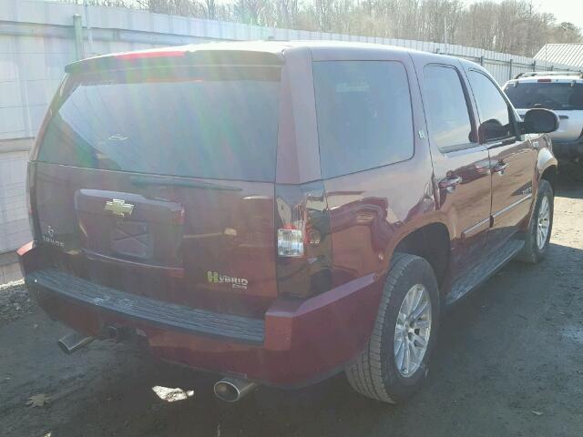 1GNFK13539R171309 - 2009 CHEVROLET TAHOE HYBR MAROON photo 4