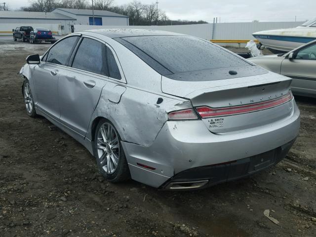 3LN6L2JK2DR802774 - 2013 LINCOLN MKZ SILVER photo 3