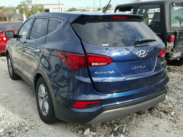 5XYZT3LB8JG542701 - 2018 HYUNDAI SANTA FE S BLUE photo 3