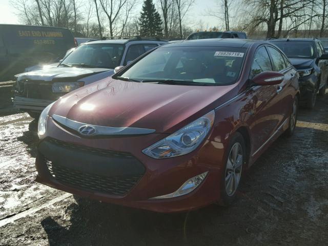 KMHEC4A46BA014306 - 2011 HYUNDAI SONATA HYB RED photo 2