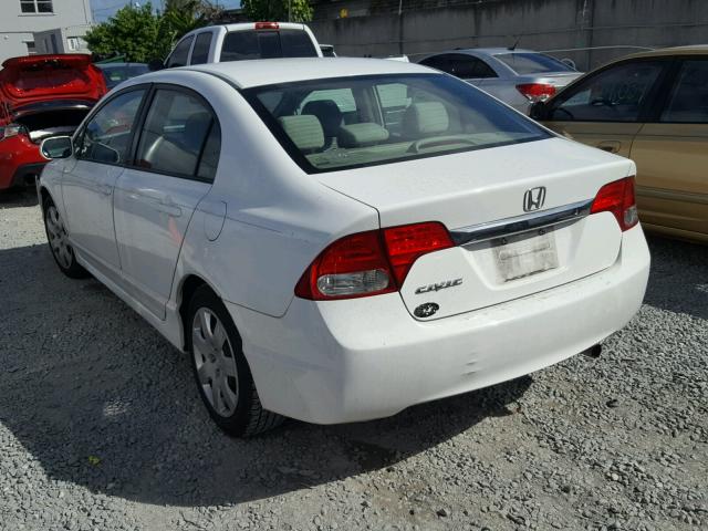 2HGFA16539H300898 - 2009 HONDA CIVIC LX WHITE photo 3