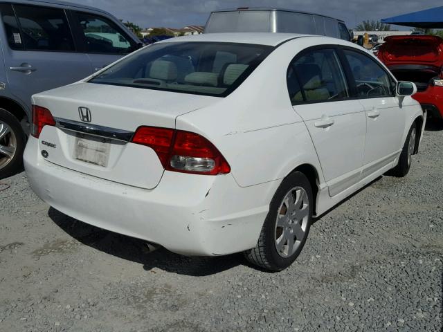 2HGFA16539H300898 - 2009 HONDA CIVIC LX WHITE photo 4