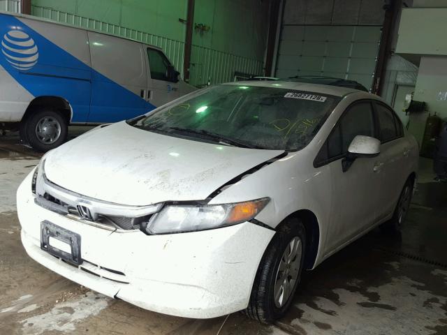 2HGFB2E53CH515516 - 2012 HONDA CIVIC LX WHITE photo 2