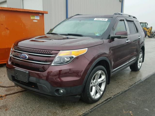 1FMHK8F86BGA12359 - 2011 FORD EXPLORER L BURGUNDY photo 2