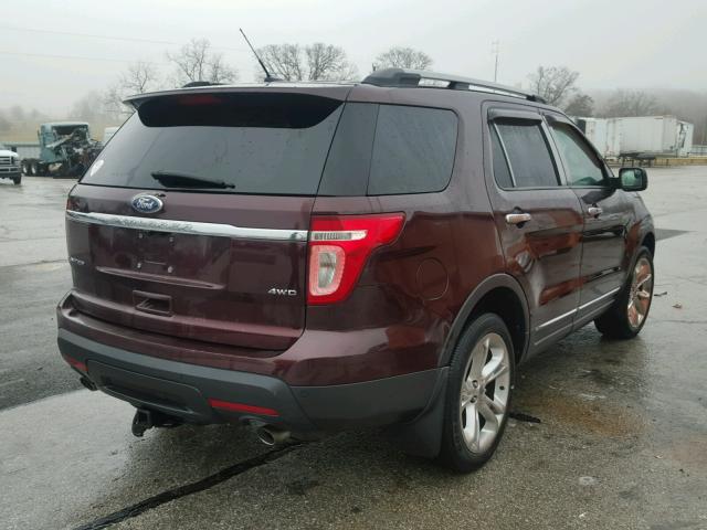 1FMHK8F86BGA12359 - 2011 FORD EXPLORER L BURGUNDY photo 4