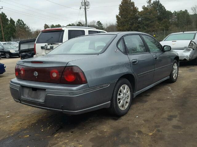 2G1WF55E949199905 - 2004 CHEVROLET IMPALA GRAY photo 4