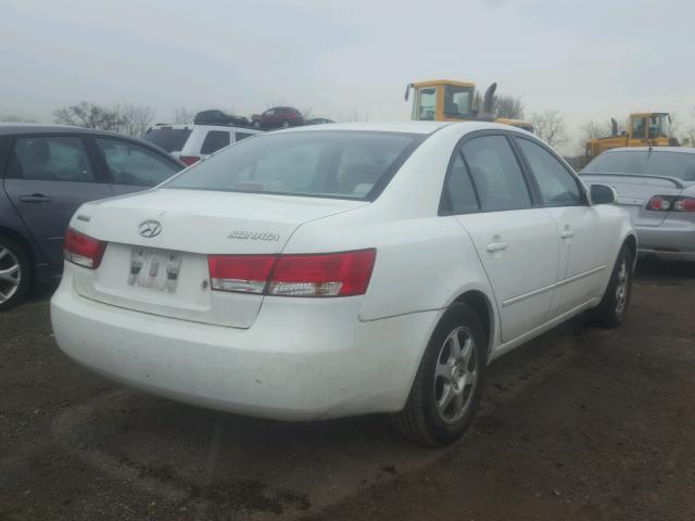 5NPET46C66H107488 - 2006 HYUNDAI SONATA GL WHITE photo 4