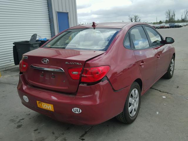 KMHDU4AD3AU112232 - 2010 HYUNDAI ELANTRA BL MAROON photo 4