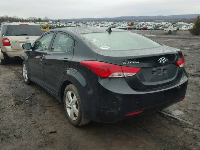 5NPDH4AE4DH180992 - 2013 HYUNDAI ELANTRA GL BLACK photo 3