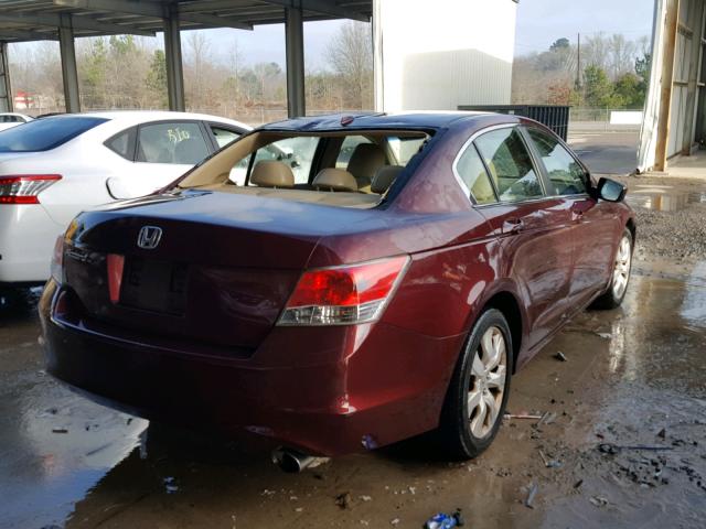 1HGCP26808A064192 - 2008 HONDA ACCORD EXL BURGUNDY photo 4