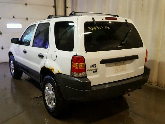 1FMYU93183KB01260 - 2003 FORD ESCAPE XLT WHITE photo 3