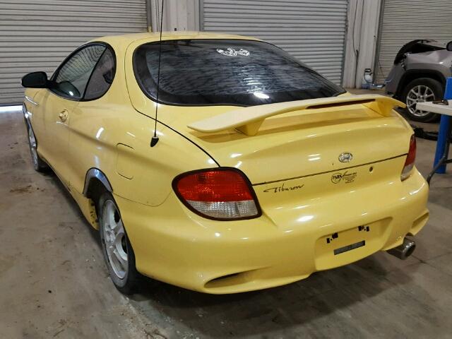 KMHJG25F31U227987 - 2001 HYUNDAI TIBURON YELLOW photo 3